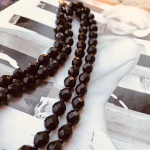 Black Glass Bead Necklace